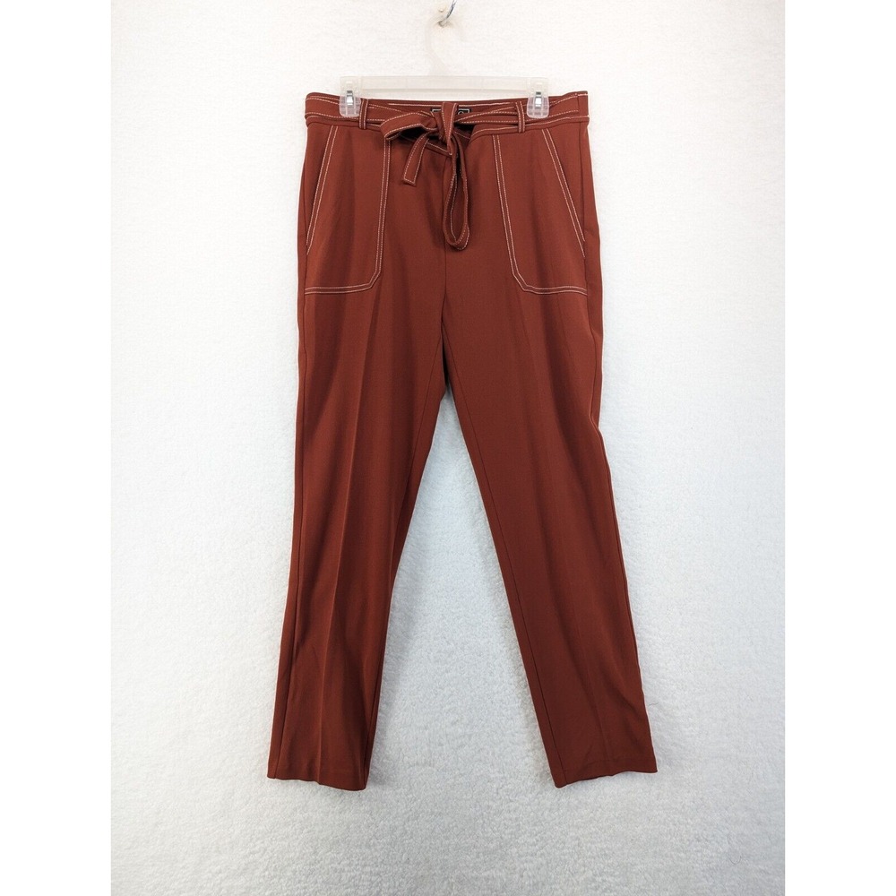 New York Clothing Co Pleated‎ Brick Brown Woman's Draw Strings Pants 10
